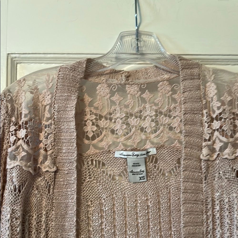American Rag Pink Open-Knit Cardigan Sweater - Picture 6 of 6